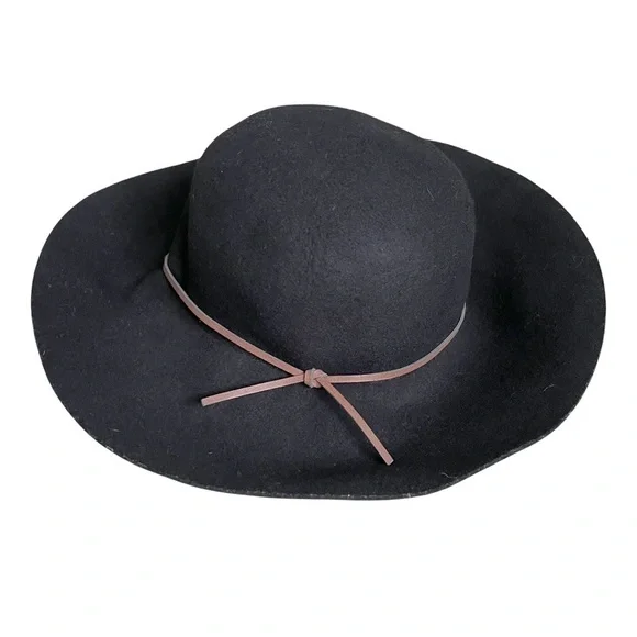 ARITZIA TALULA Baylis Wool Wide Brim Floppy Hat Black M/L - Picture 6 of 11